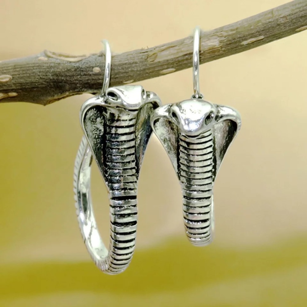 Snake Cobra Drop Earrings